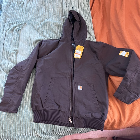 Carhartt Other - Carhartt Dark Brown Quilted Jacket J-130